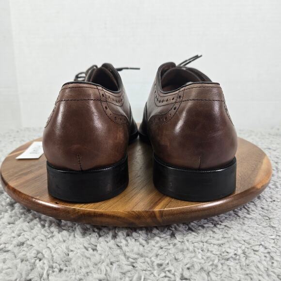 Johnston & Murphy Tyndall Brown Leather Cap Toe Brogue Oxford Dress Shoe Mens 11 - Picture 2 of 12